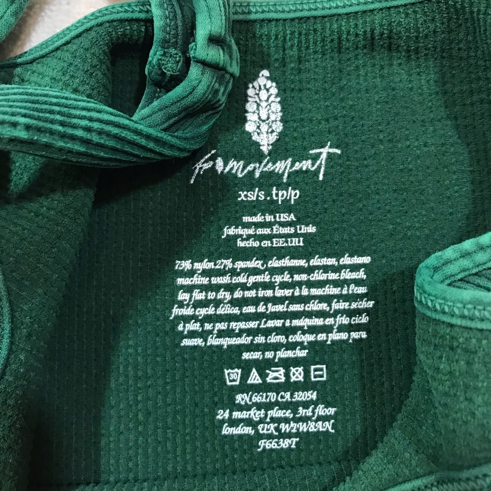 FP Movement Happiness Runs Square Neck Crop in Emerald - Size XS/S - Picture 8 of 10